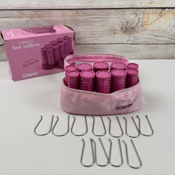 Conair Compact Hot Rollers Set of 10 On-The-Go Styling - Picture 1 of 4